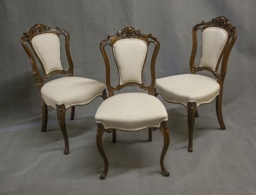Superb Quality Set of 8 Walnut Framed Cabriole-legged Dining Chairs