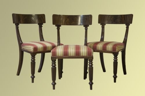 Set of Eight William IV Mahogany Bar-back Dining Chairs