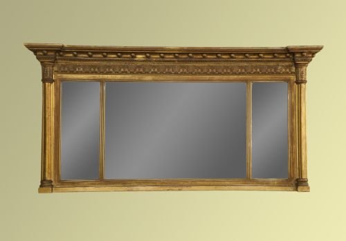 Triple Plate Overmantle Mirror