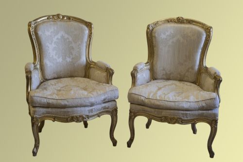 Pair of Late 19th Century French Gilt Chairs