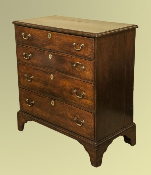 A Good 18th Century Four Drawer Oak Chest of Drawers