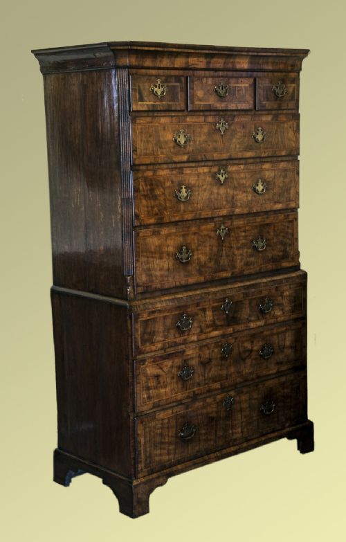 George I Walnut Veneer Tallboy