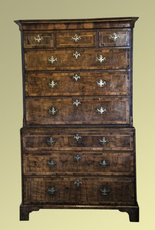 fig 1. George I Walnut Veneer Tallboy