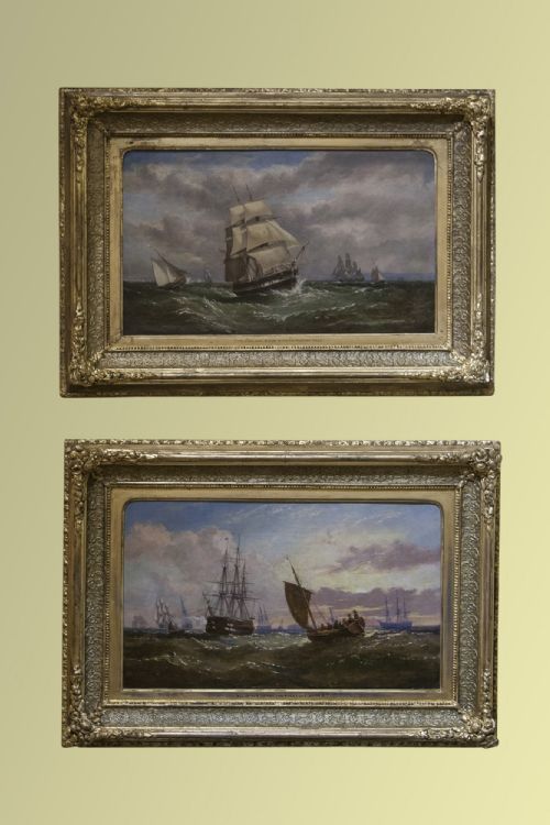 Pair of 19th Century Marine Oil Paintings