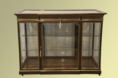 Magnificent French Mahogany and Brass Bound Vitrine