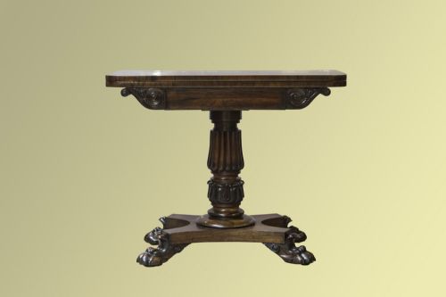 Late Regency Rosewood Fold-over Card Table