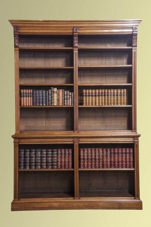 Superior Quality Victorian Walnut Open Bookcase