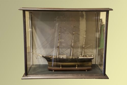 19th Century Cased Model of a Sailing Whaling Vessel