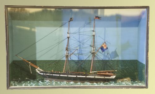 A Cased Waterline Model of a Royal Navy Sailing Frigate