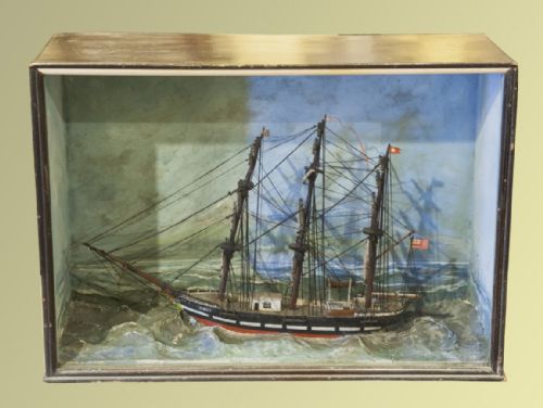 Cased 19th Century Waterline Model of the Sailing Ship 'Nancy'