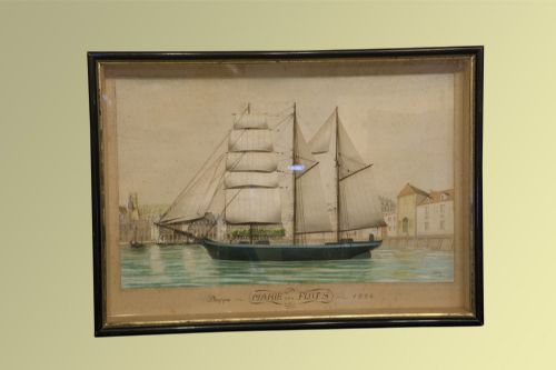 Fine French Mid 19th Century Diorama of the Sailing Ship 'Marie De Flots'