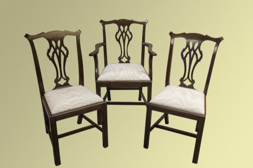 Set of Six Edwardian Mahogany Upholstered Chairs
