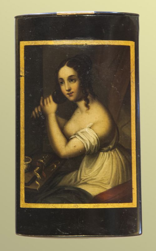 A Fine German Stobwasser Lacquered Papier-mache Cigar Box