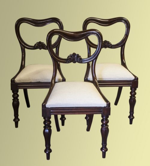 Set of 6 Victorian Mahogany Dining Chairs