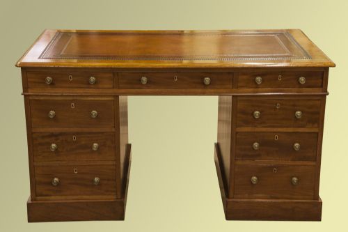 A Fine Mid 19th Century Mahogany Pedestal Desk of Excellent Colour and Quality