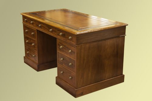 fig 1. A Fine Mid 19th Century Mahogany Pedestal Desk Of Excellent Colour And Quality