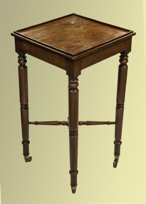 Regency Mahogany Kettle or Urn Stand with Turned Legs and Stretcher