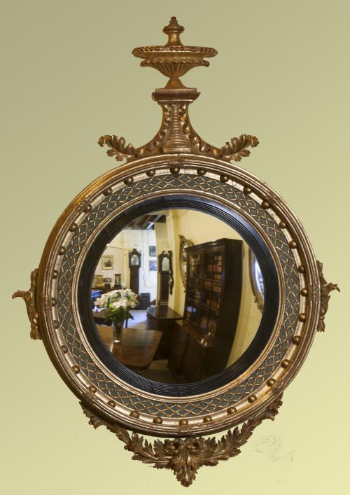 Fine Regency Giltwood Convex Mirror
