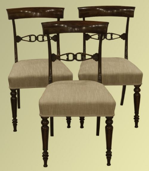 Set of Six Regency Solid Rosewood Dining Chairs