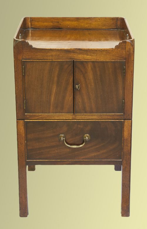 18th Century Mahogany Tray Top Commode
