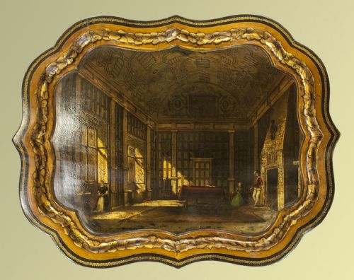 Beautifully Decorated Victorian Papier Mache Tray