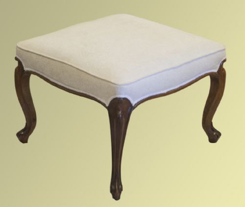 Victorian Walnut Stool on Cabriole Legs