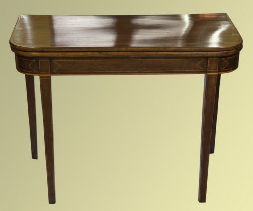 Georgian Mahogany Tea Table with Boxwood Stringing