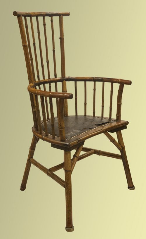 19th Century Bamboo Stickback and Windsor Chair