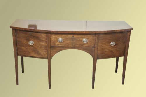 George III Period Bow Front Mahogany Sideboard