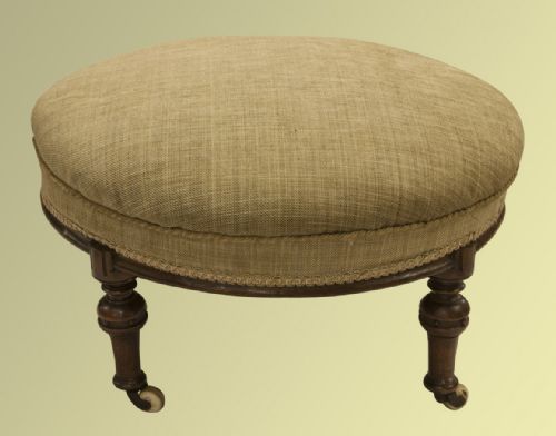 William IV Mahogany Circular Stool on Castors
