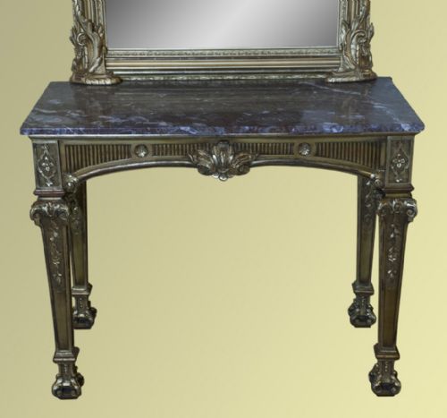 A Superb Pair of English Console Tables, Carved Giltwood
