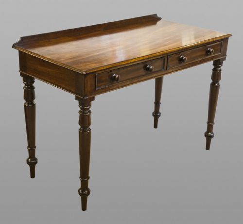Mid 19th Century Mahogany Two Drawer Side or Serving Table