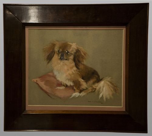 Mabel A. Kingwell Pastel of Pekinese