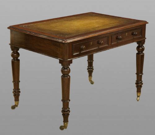 Victorian Mahogany Writing Table with Leather Inset to Top