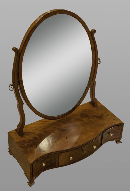 A Georgian Oval Dressing Table Mirror