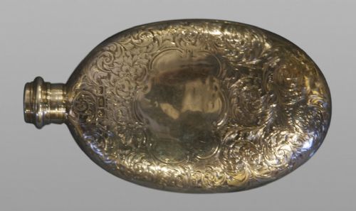Solid Silver Victorian Hip Flask