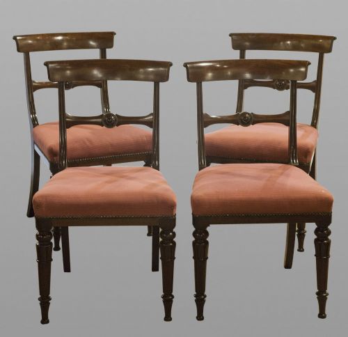Set of Four Regency Mahogany Dining Chairs