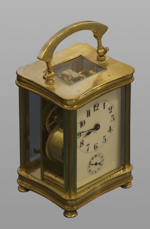 French Enamel Dial Alarm Carriage Clock