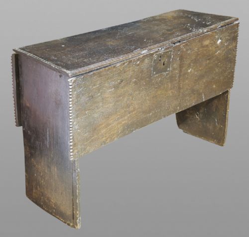A Charles I Oak Plank Chest with Hinged Top