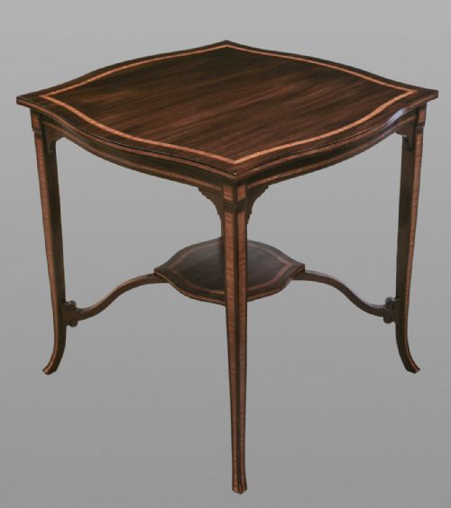 Edwardian Sheraton Revival Serpentine Occasional Table