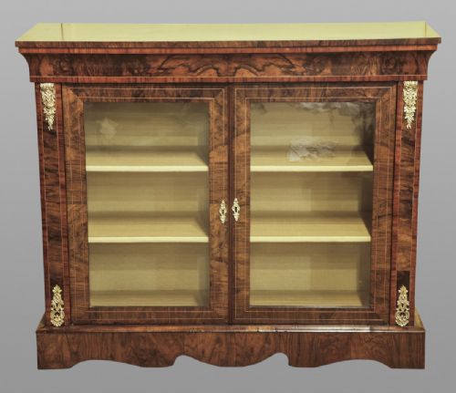 Victorian Burr Walnut Display Cabinet