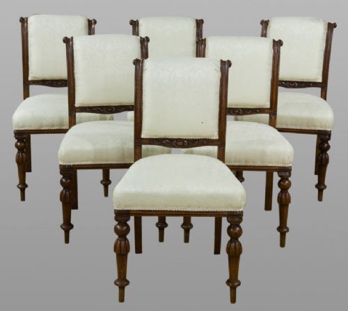 Set of Six Good Quality Victorian Oak Dining Chairs