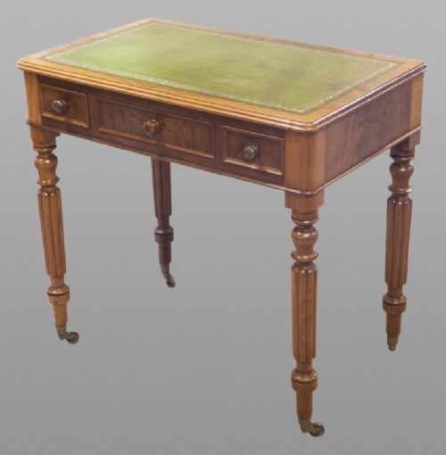 19th Century Mahogany Writing Table with Three Drawers