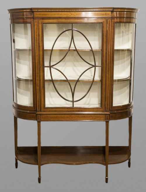 Bowed Glass Edwardian Display Cabinet