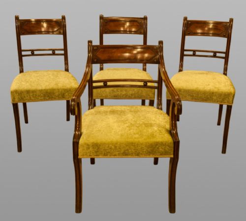 Set of 10 Regency Mahogany Sabre Leg Chairs