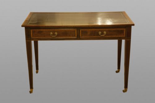 Edwardian Mahogany Two Drawer Writing Table