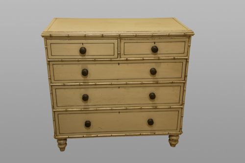 19th Century Painted Faux Bamboo Chest of Drawers