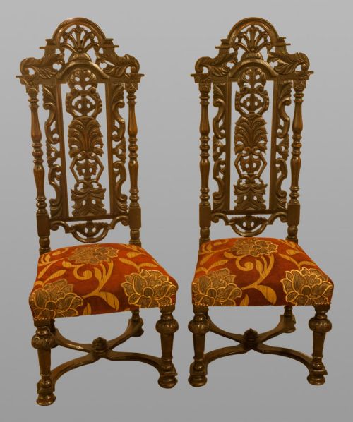 Pair of Victorian Gothic Style Chairs