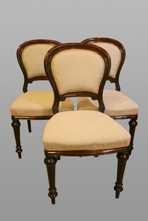 Set of Six Victorian Mahogany Balloon-back Chairs