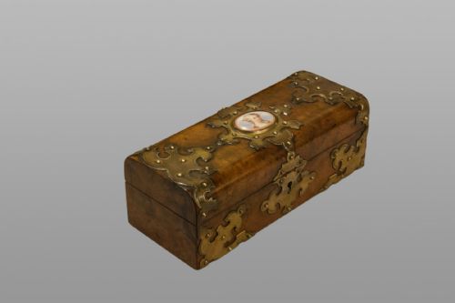 Burr Inlaid & Brass Mounted Glove Box